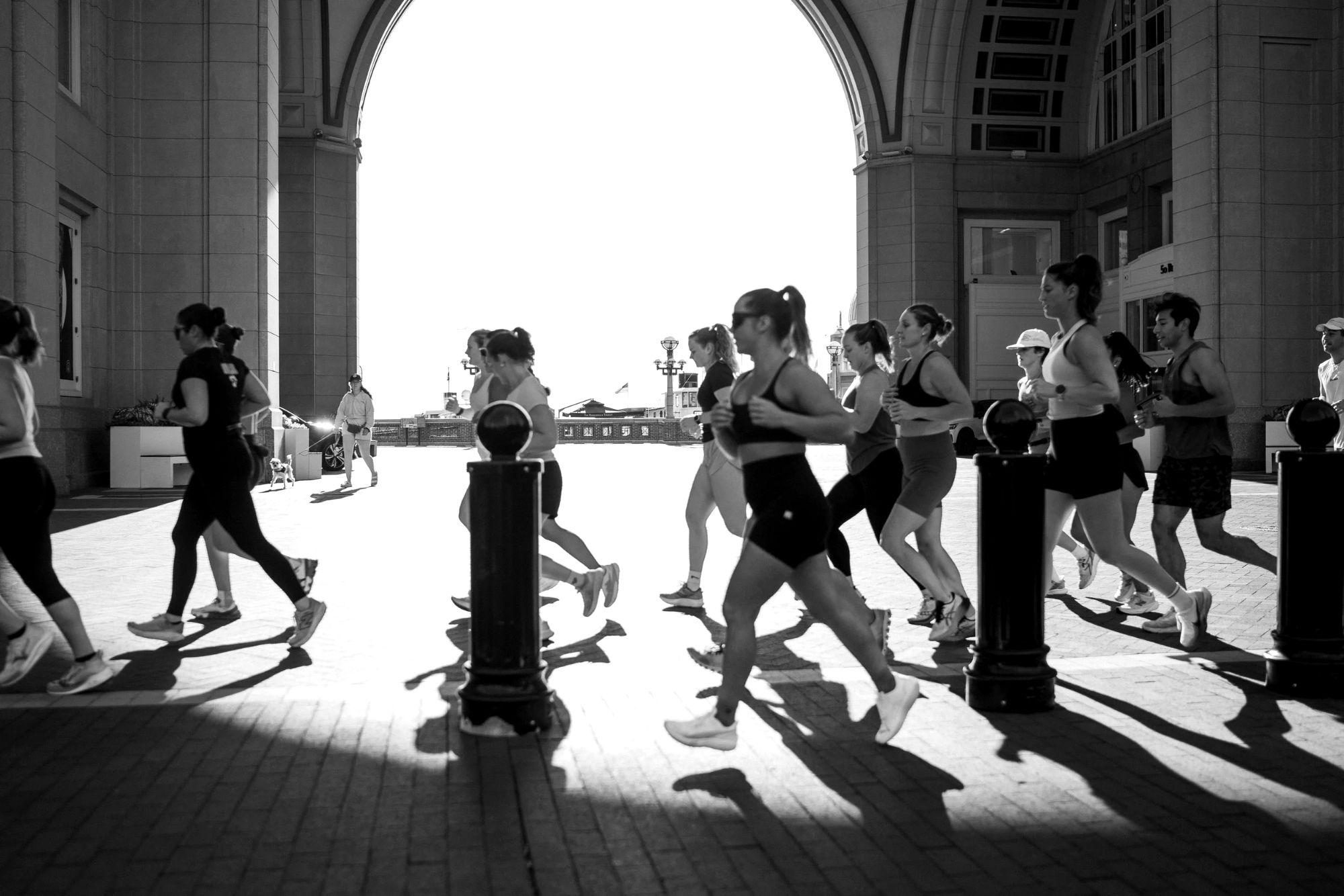 Runners in motion