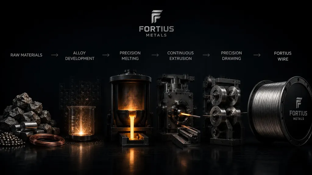 From raw materials through alloy engineering and precision drawing to Fortius wire