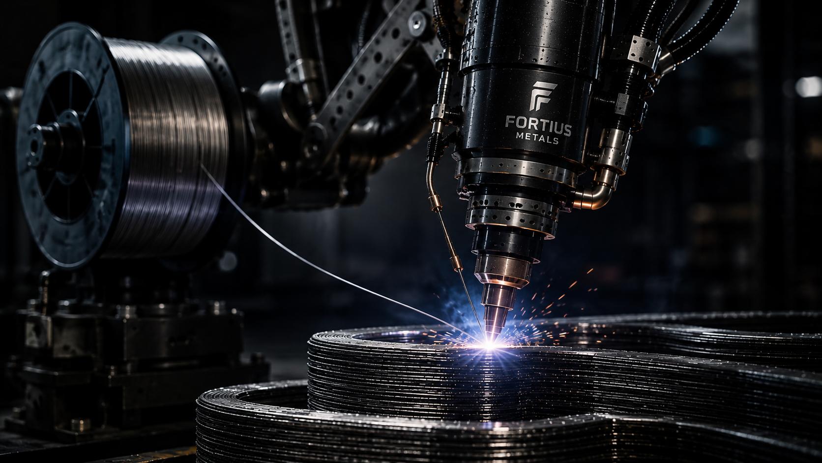 Robotic deposition head fed by Fortius wire during process development