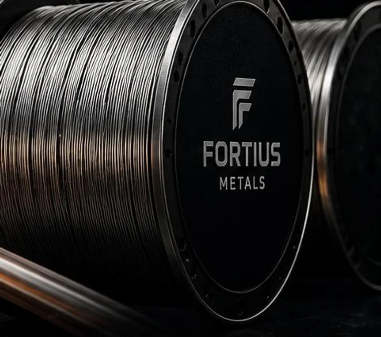 Finished Fortius Metals welding wire on the spool