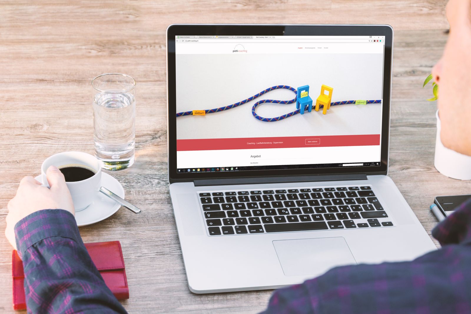 A designer refining a website build