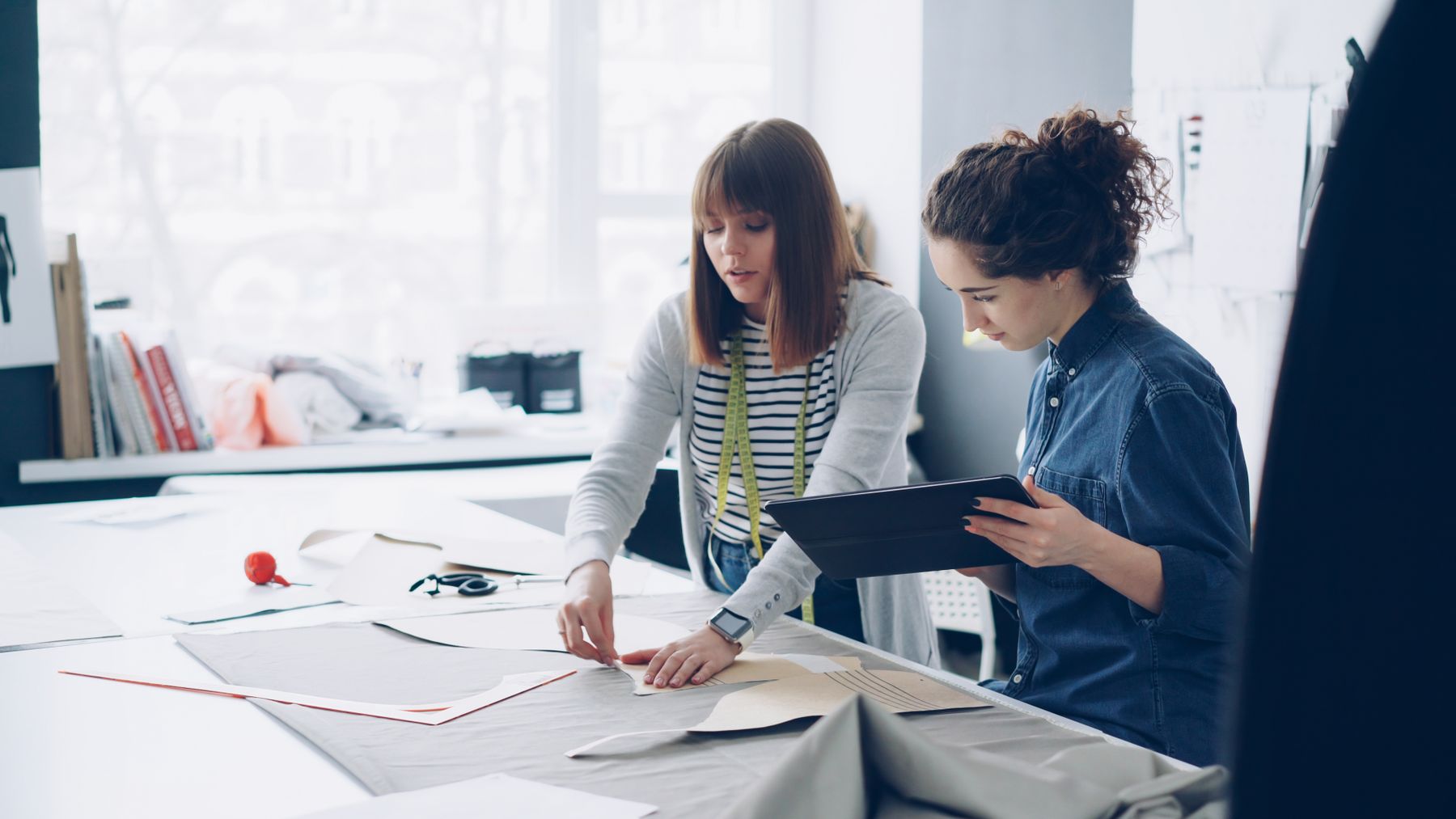 A design team talking through a new project