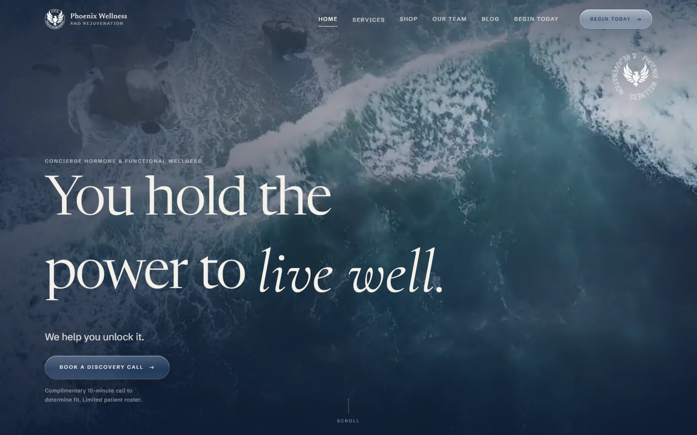 The Phoenix Wellness website, built by SiteYourStory.